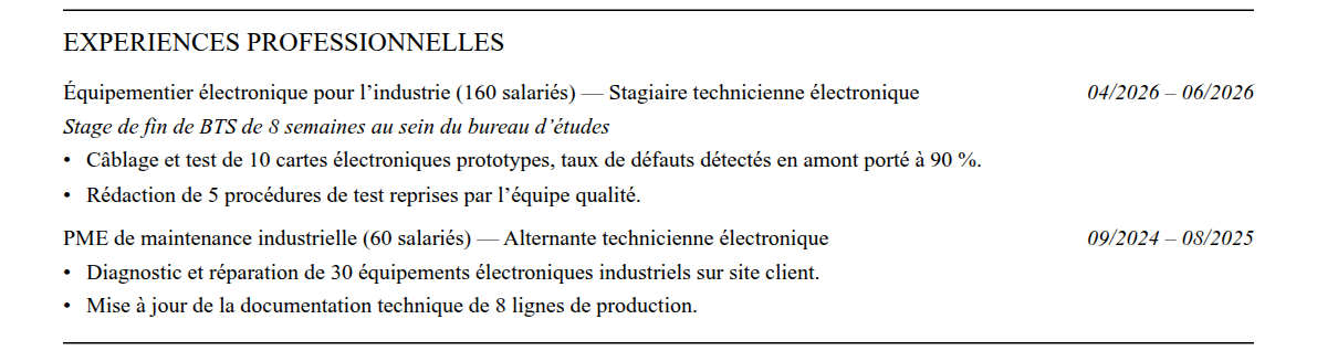 CV admission parallèle ece paris : expériences